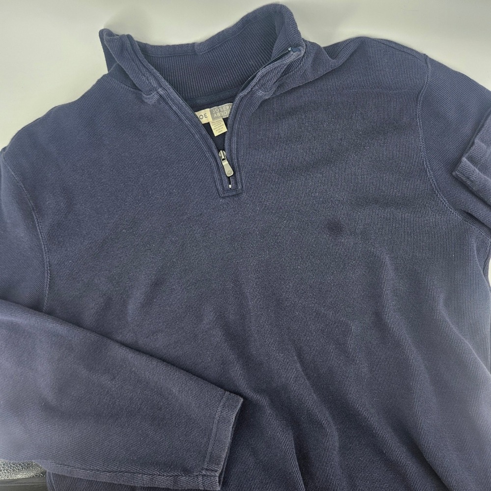 Joseph Abboud Mens XL Pullover Cotton Ribbed 1/4 Zip Navy Blue Preppy 0437